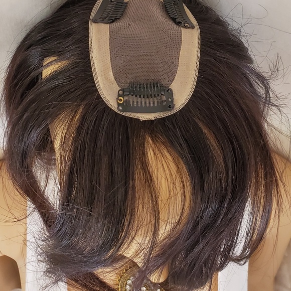 12″ Women’s Clip in Closure,Human Hair,3″X4.5" #1B - Picture 4 of 6